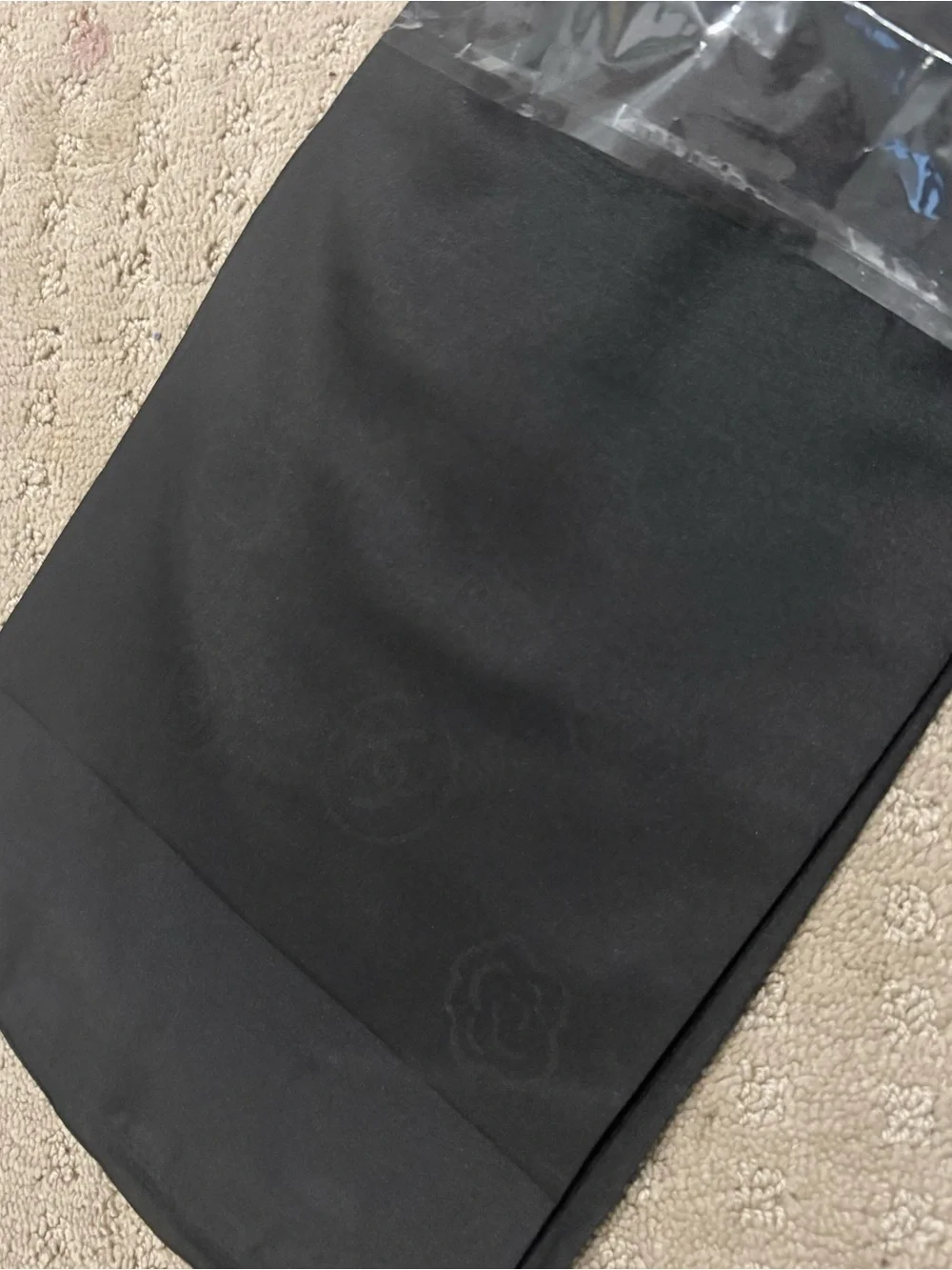 Chanel gray solid square classic scarf 35x35 ‼️LAST ONE LEFT
